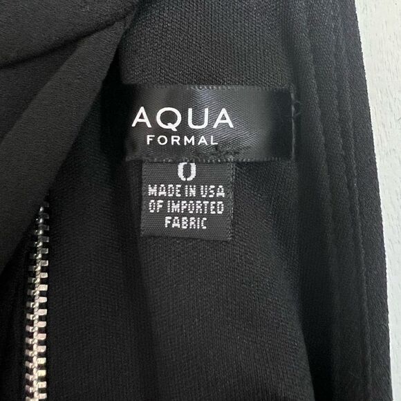 Aqua Black Exposed Back Halter Neck Evening Gown Dress - Picture 10 of 12